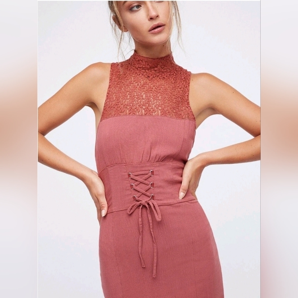 Free People Intimately Pink Society Bodycon Dress in Size Medium